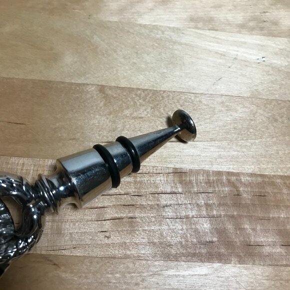 Mud Pie Silver Plated Double Sided Cast Heavy Weight Metal Lion Bottle Topper 5" - Picture 6 of 10